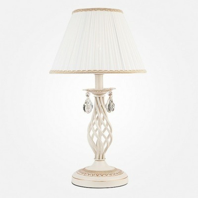 Настольная лампа декоративная Eurosvet Amelia 10054/1 белый с золотом/прозрачный хрусталь Strotskis EV_79084