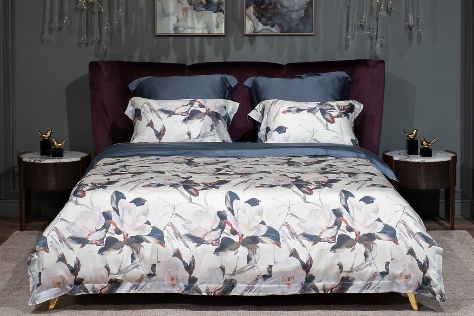 Фото Пододеяльник Сопрано магнолия синий 145*210 (TT-00010424) - интернет-магазин МегаТерем в Москве