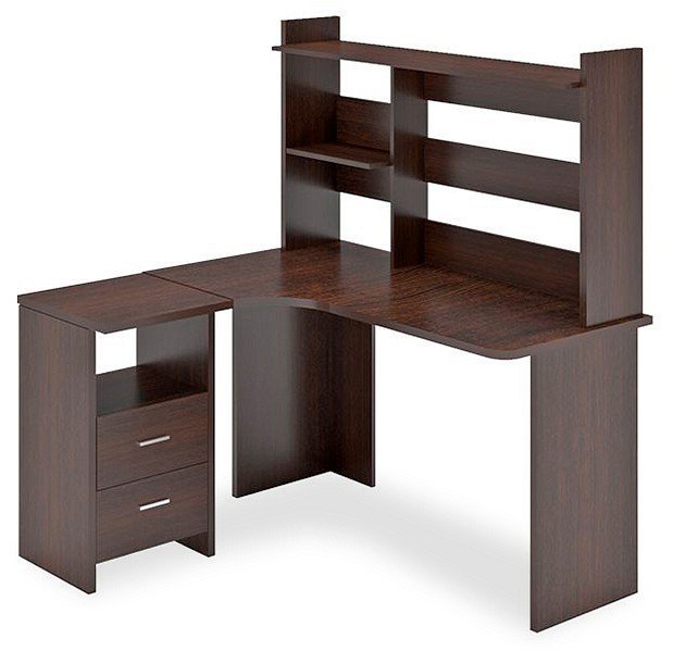 Фото Стол компьютерный Домино Lite СКЛ-Угл130+НКЛ-130 MER_SKL-Ugl130-NKL-130_V_LEV - интернет-магазин МегаТерем в Москве