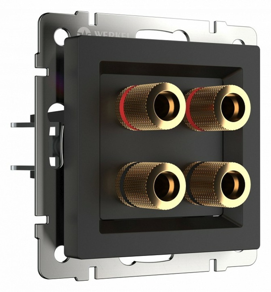 Фото Розетка акустическая без рамки Werkel черный матовый W1185008 WRK_a051614 - интернет-магазин МегаТерем в Москве