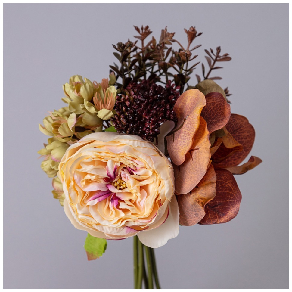 Фото Цветочная композиция из пионов длина=26см , цвет белый мал.уп.=24шт Lefard (535-363) - интернет-магазин МегаТерем в Москве