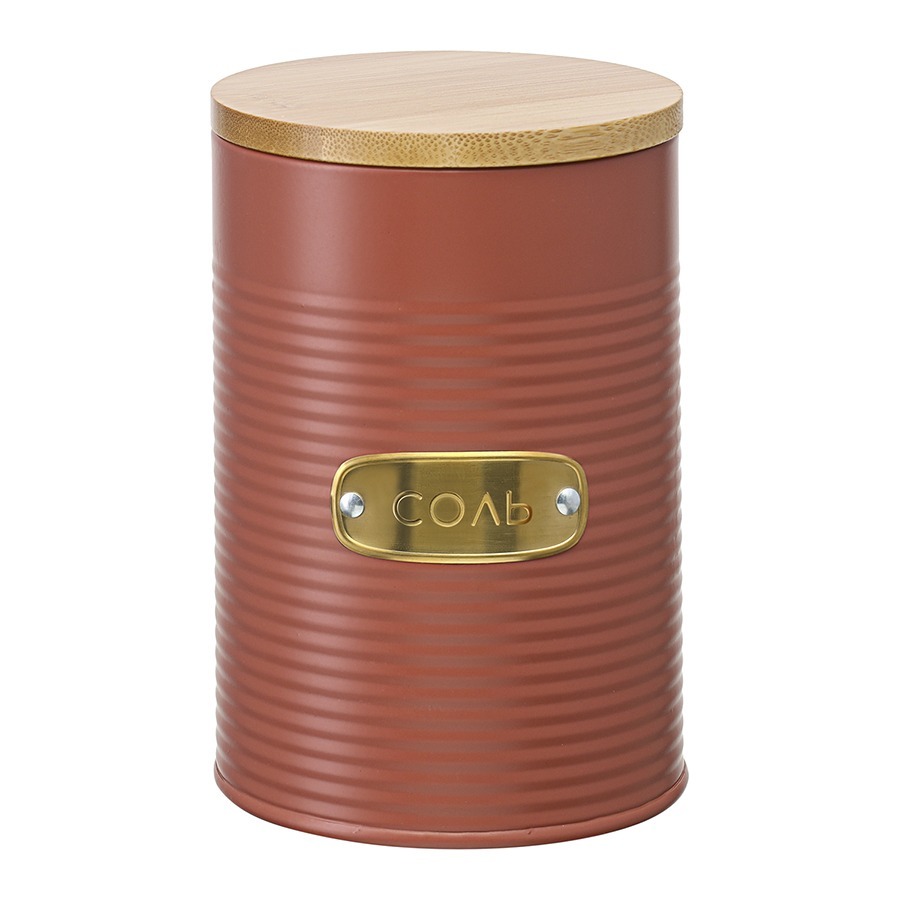 Фото Банка для хранения соли irmel, 1,3 л, терракота (78399) - интернет-магазин МегаТерем в Москве