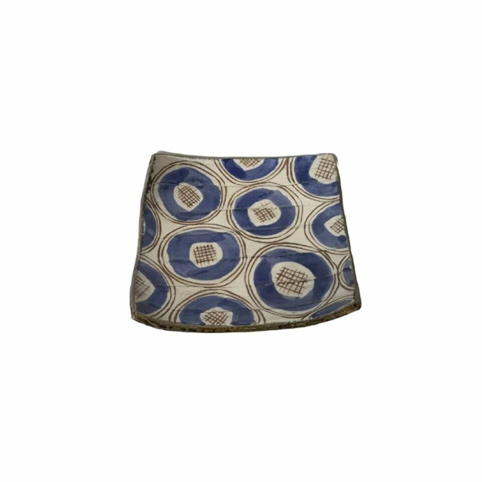 Фото Тарелка 25-Y4-3, ручная работа/каменная керамика, blue/white, ROOMERS TABLEWARE - интернет-магазин МегаТерем в Москве