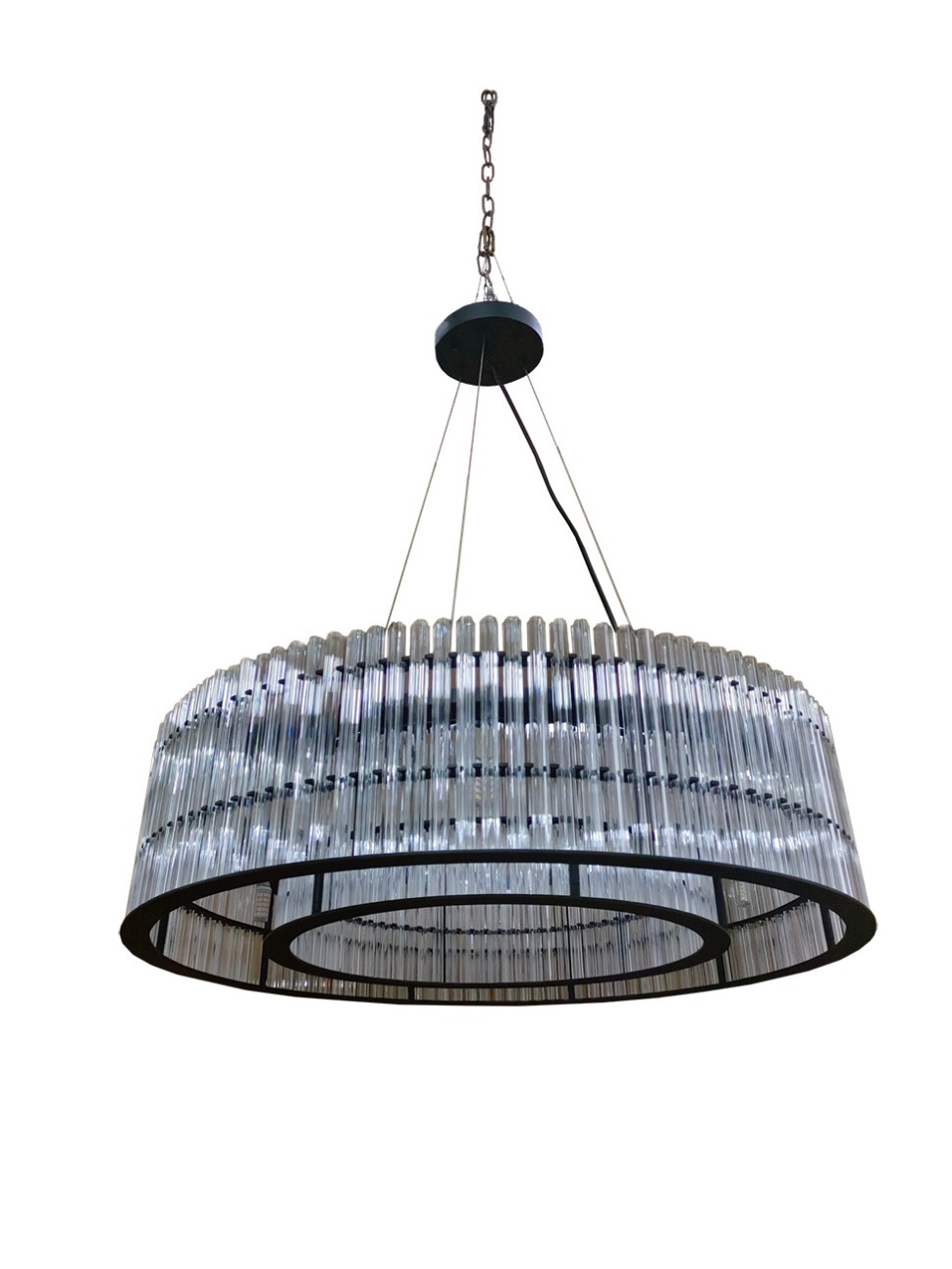 Фото Люстра подвесная чёрный/стекло прозрач. d70*h150см (TT-00013039) - интернет-магазин МегаТерем в Москве