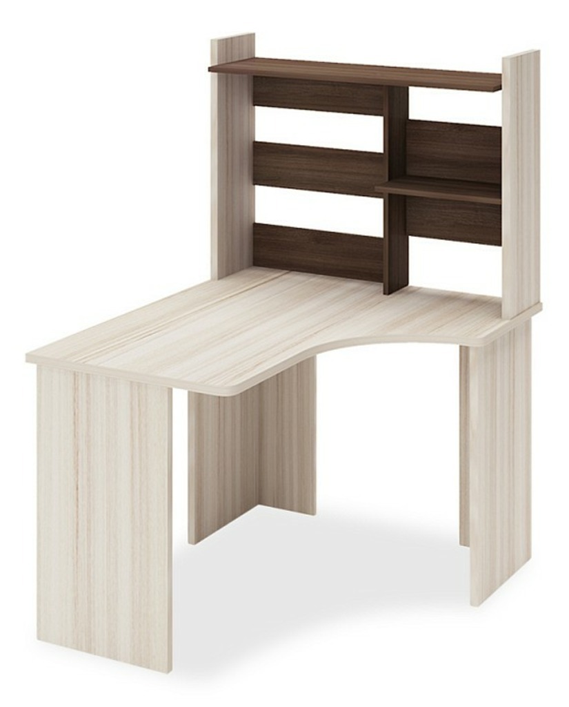 Фото Стол компьютерный Домино Lite СКЛ-Угл120+НКЛ-100 MER_SKL-Ugl120-NKL-100-bez-tumby-KSH-CH-PRAV - интернет-магазин МегаТерем в Москве