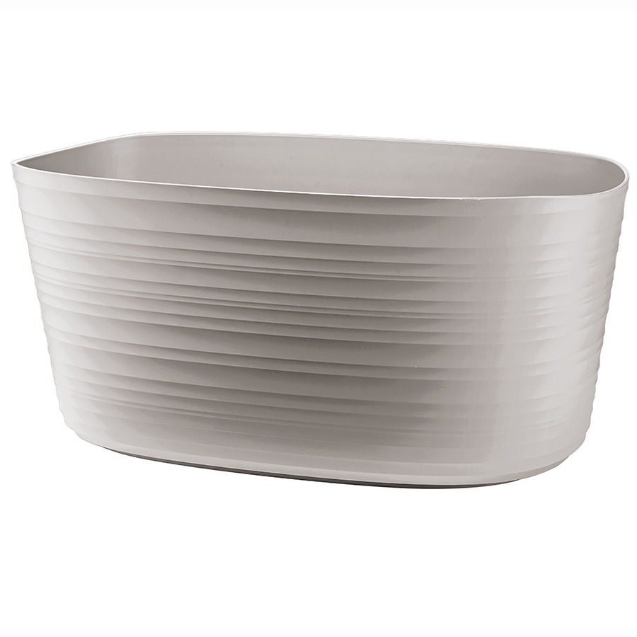 Фото Кашпо для комнатных растений большое tierra, серо-бежевое (75509) - интернет-магазин МегаТерем в Москве