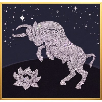 Картина Бык с лотосом белый...