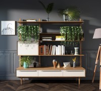 Стеллаж Bruni white с ящиками арт BR-20WH-ET