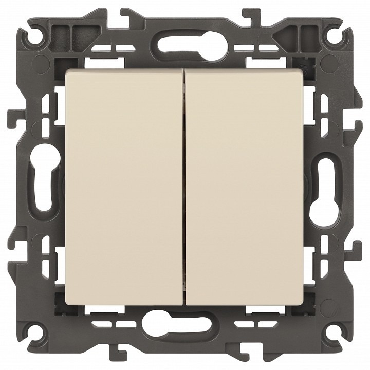 Фото Выключатель двухклавишный без рамки Эра Эра Elegance 14-1104-02 ER_B0034231 - интернет-магазин МегаТерем в Москве