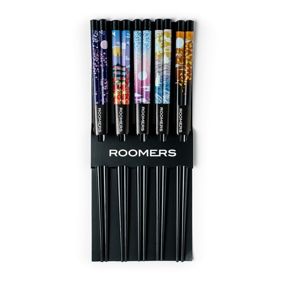 Фото Палочки для еды набор 5 пар A26-Q53, бамбук, Multicolor, ROOMERS TABLEWARE - интернет-магазин МегаТерем в Москве