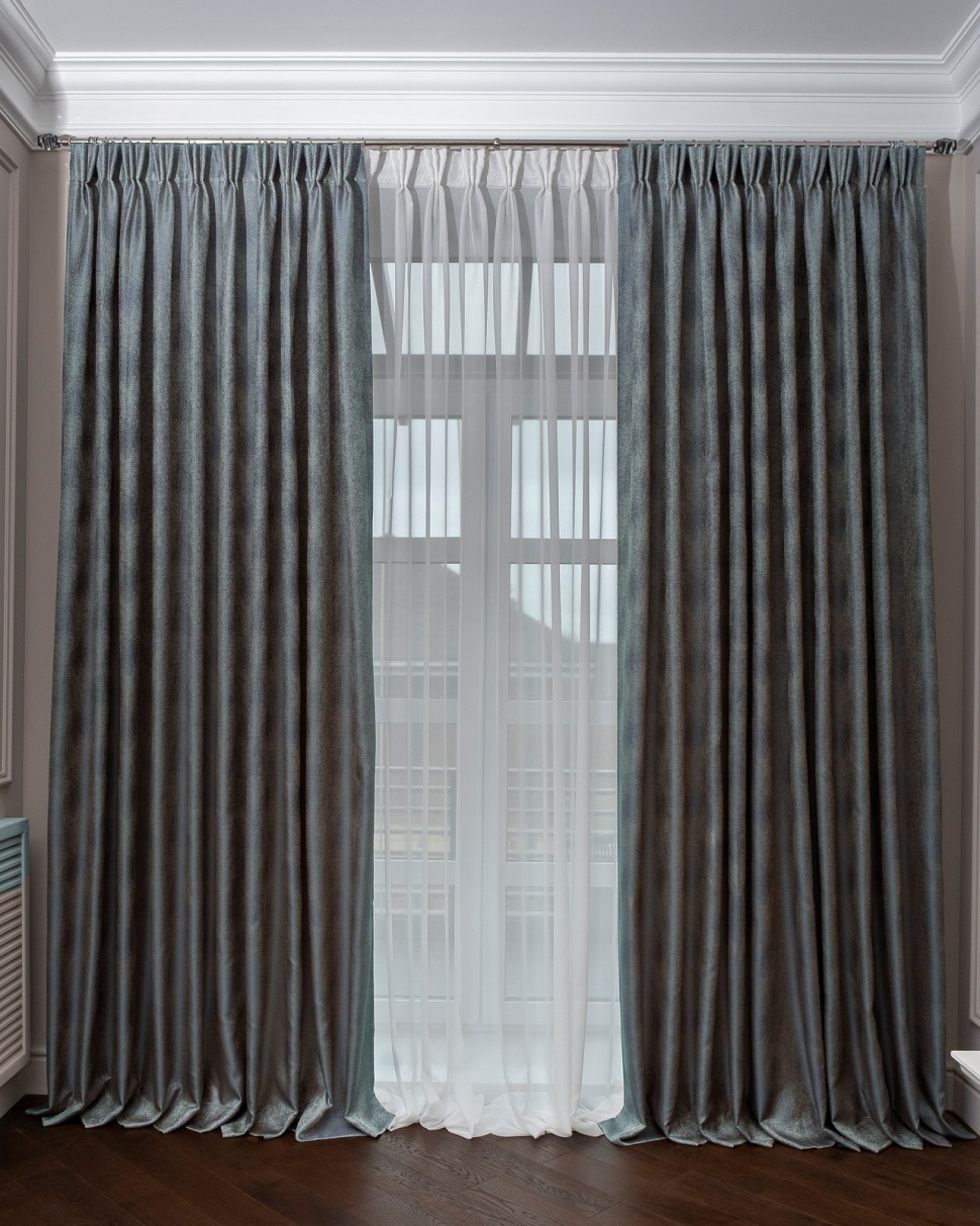 Фото Портьера FIJI бирюзовая 275*260см (TT-00016719) - интернет-магазин МегаТерем в Москве