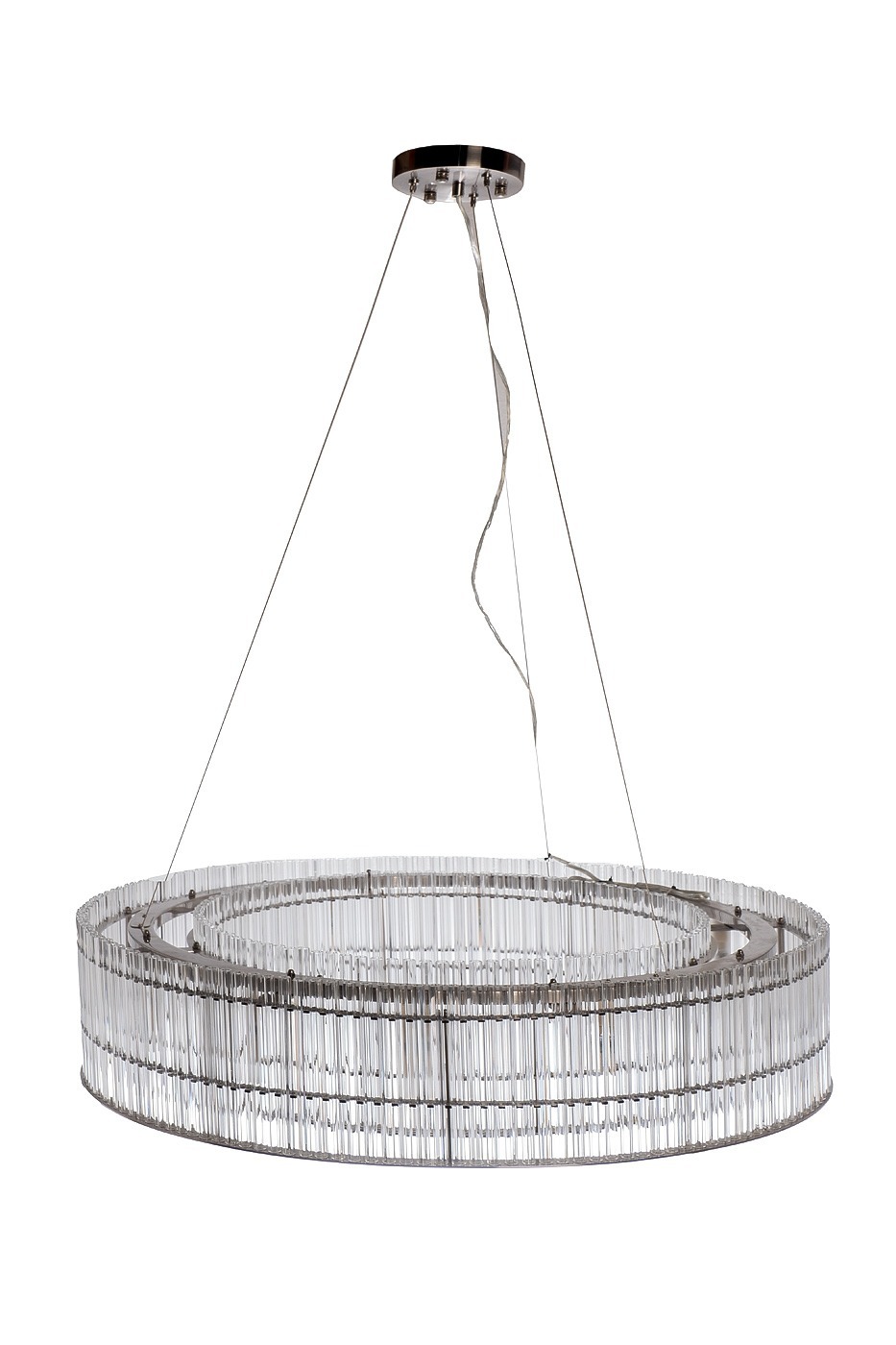 Фото Люстра подвесная никель/стекло прозрач. d85*h150см (TT-00013038) - интернет-магазин МегаТерем в Москве