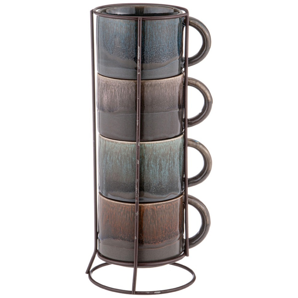 Фото Набор чашек из 4 шт. на металлической подставке 180 мл Lefard (155-775) - интернет-магазин МегаТерем в Москве