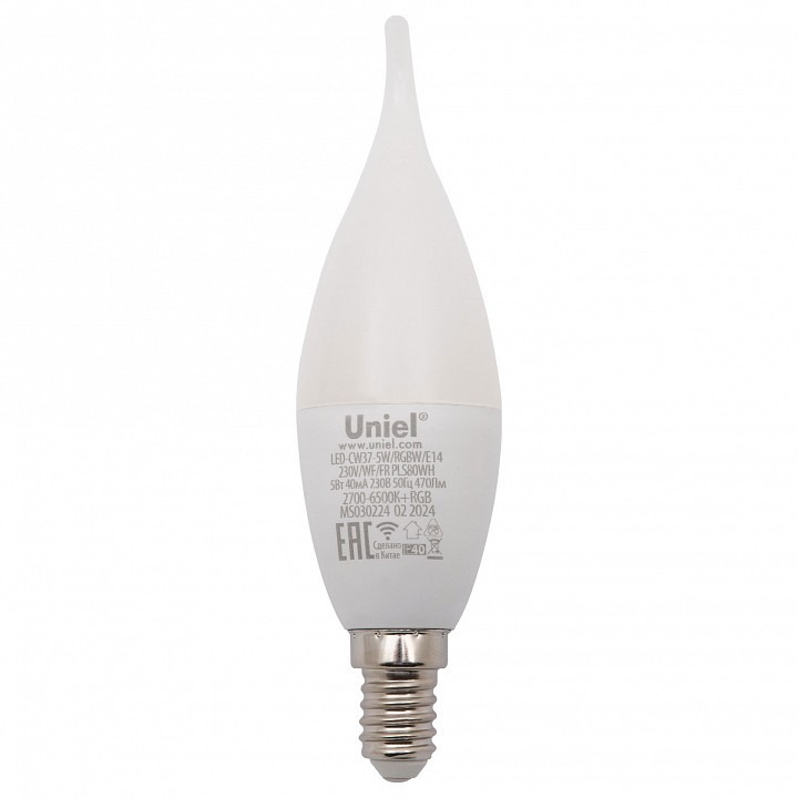 Фото Лампа светодиодная с управлением через Wi-Fi Uniel  E14 5Вт 2700 - 6500K UL-00011655 UL_UL-00011655 - интернет-магазин МегаТерем в Москве