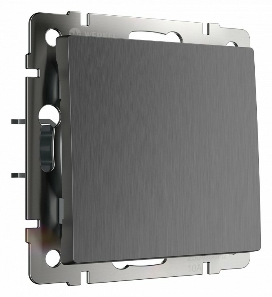 Фото Выключатель проходной одноклавишный без рамки Werkel графит рифленый W1112004 WRK_a050751 - интернет-магазин МегаТерем в Москве