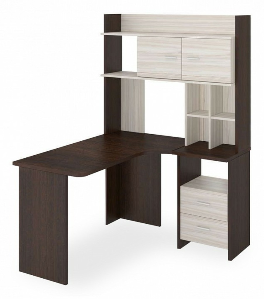 Фото Стол компьютерный Домино Lite СКЛ-Угл130+НКЛХ-120 ВК ПРАВ MER_SKL-Ugl130-NKLH-120_VK_PRAV - интернет-магазин МегаТерем в Москве