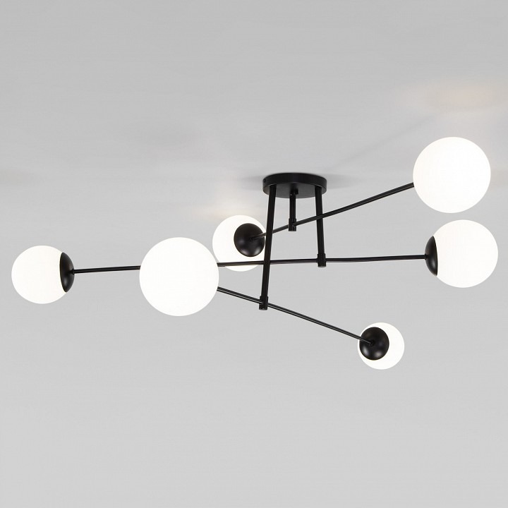 Фото Потолочная люстра Eurosvet Netz 30181/6 черный EV_a062214 - интернет-магазин МегаТерем в Москве