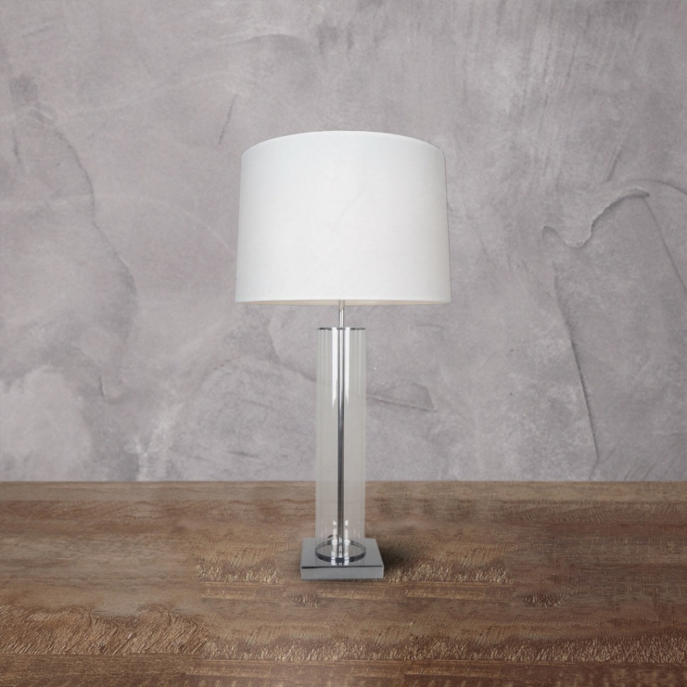 Фото Лампа настольная MT2411-1, 43, металл, текстиль, white, ROOMERS FURNITURE - интернет-магазин МегаТерем в Москве