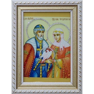 Икона Петр и Феврония с кри...