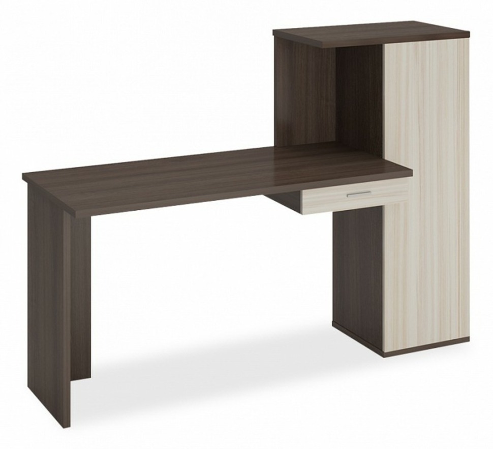 Фото Стол письменный Домино Lite СКЛ-ПРЯМ130+ШК MER_SKL-PRYAM130-SHK-SHK-CH - интернет-магазин МегаТерем в Москве