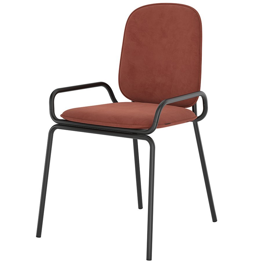 Фото Стул ror, double frame, велюр, черный/темно-красный (74433) - интернет-магазин МегаТерем в Москве