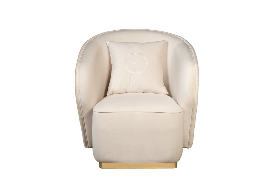 Фото Кресло Olten, велюр кремовый 86*86*90см (без канта) (TT-00014757) - интернет-магазин МегаТерем в Москве