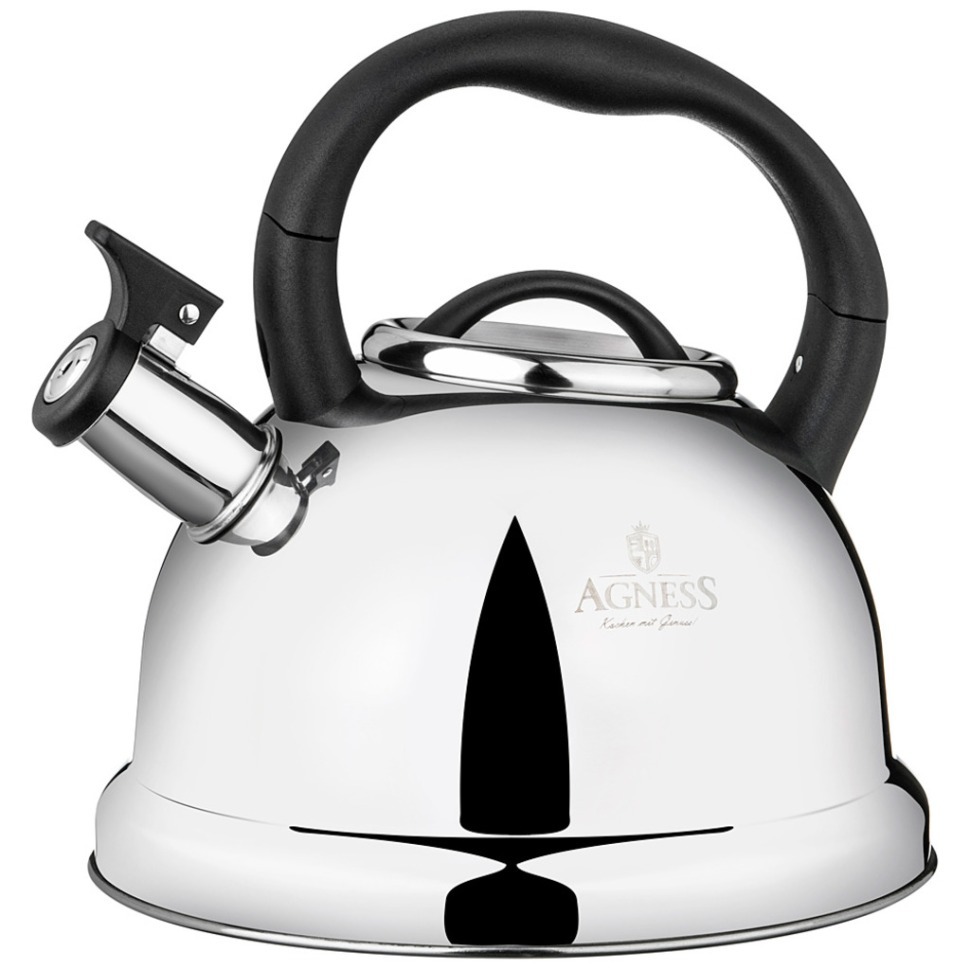 Фото Чайник agness со свистком,  3,0 л и складывающейся ручкой (937-033)  - интернет-магазин МегаТерем в Москве