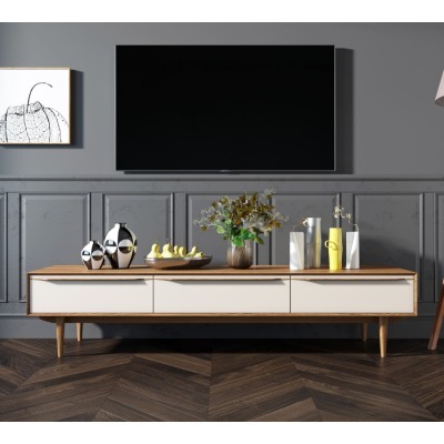 Консоль под TV Bruni white с ящиками арт BR-21WH-ET