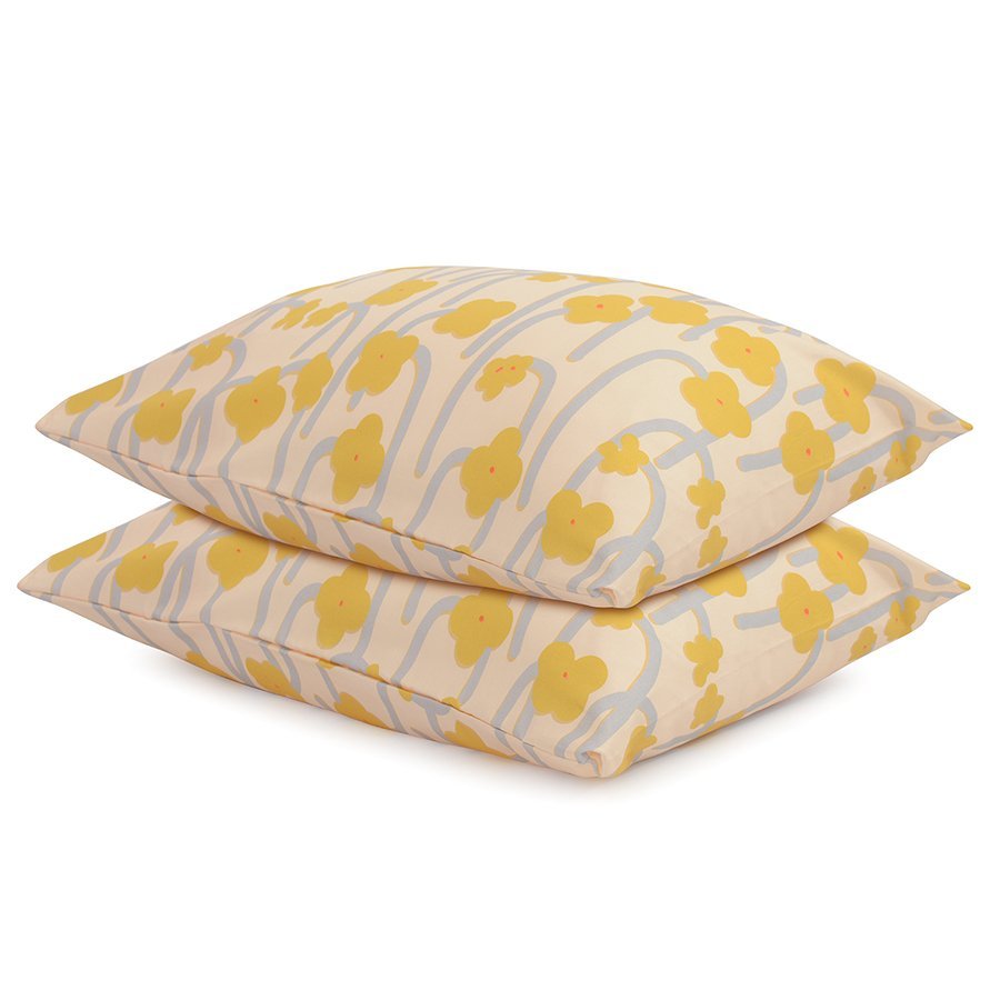 Фото Набор из двух наволочек горчичного цвета с принтом Полярный цветок из коллекции scandinavian touch, 50х70 см (73690) - интернет-магазин МегаТерем в Москве