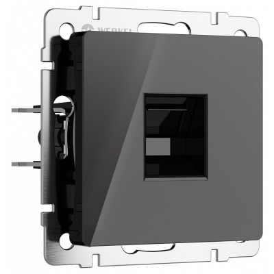 Розетка Ethernet RJ-45 без рамки Werkel черный акрил W1181048 WRK_a064046