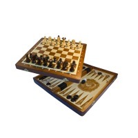 Шахматы + Шашки + Нарды "Кинг 34" Madon (деревянные, Польша) (28506)