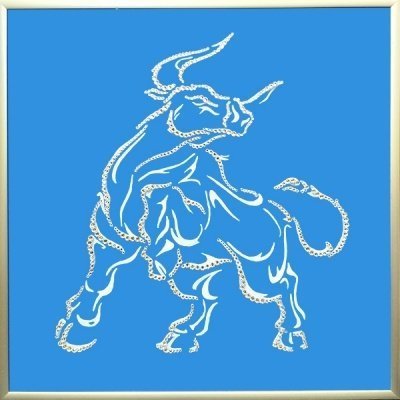 Картина Бык 30х30 с кристал...