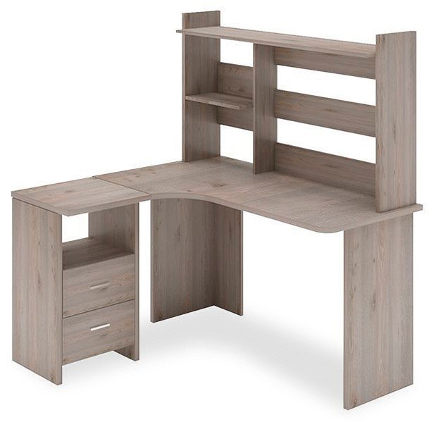 Фото Стол компьютерный Домино Lite СКЛ-Угл130+НКЛ-130 MER_SKL-Ugl130-NKL-130_N_LEV - интернет-магазин МегаТерем в Москве