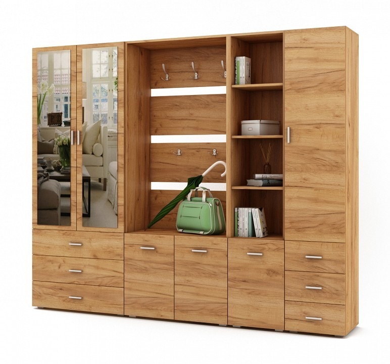 Фото Стенка для прихожей Мартин-4 MAS_PRM-4-DZ - интернет-магазин МегаТерем в Москве