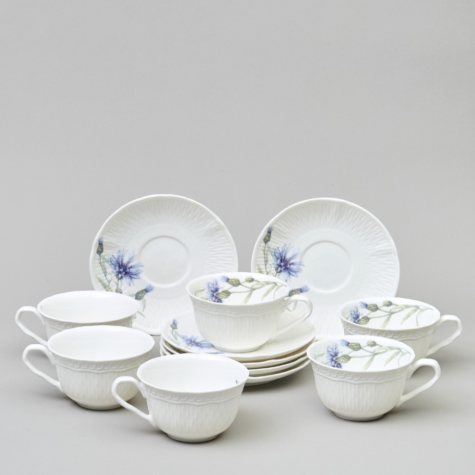 Фото Чайный набор lefard васильки на 6 пер. 12 пр. 250 мл (760-827)  - интернет-магазин МегаТерем в Москве