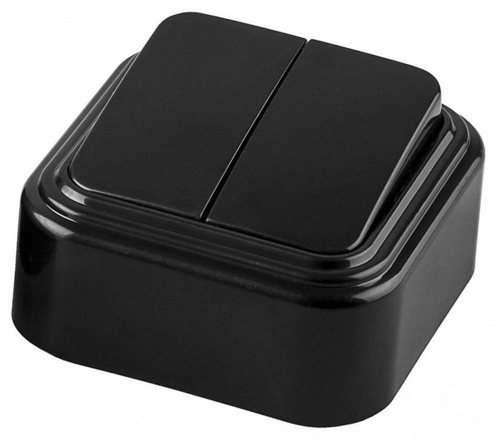 Фото Выключатель двухклавишный Stekker Брест 32745 FE_32745 - интернет-магазин МегаТерем в Москве