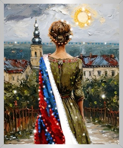 Фото Картина ГОЛОС РОДИНЫ с кристаллами Swarovski (3163) - интернет-магазин МегаТерем в Москве