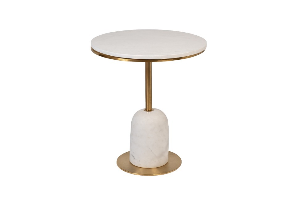 Фото Стол журнальный мрамор белый d50*58см (TT-00012872) - интернет-магазин МегаТерем в Москве