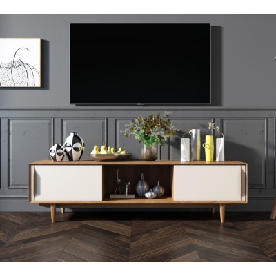 Консоль в Скандинавском стиле под TV Bruni white арт BR-22WH-ET