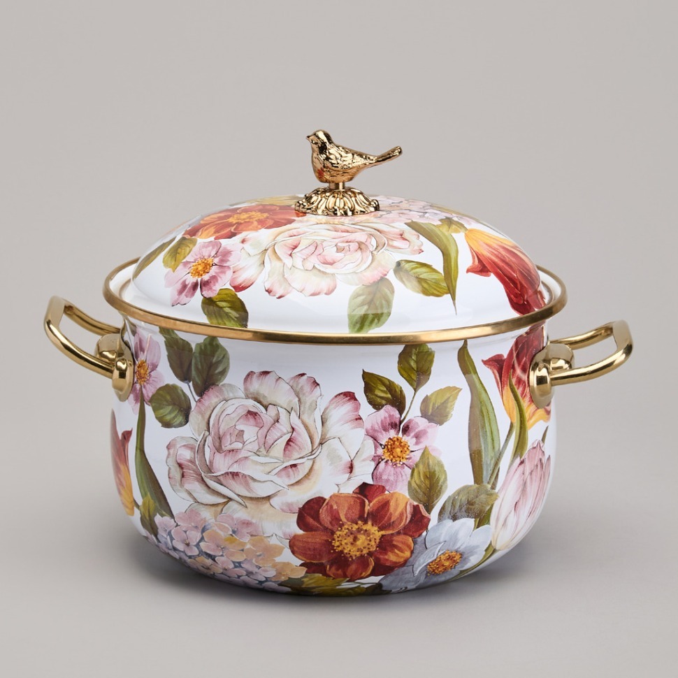 Фото Кастрюля agness эмалированная с крышкой, серия фландрия, 4,8л, диа.22см (950-594)  - интернет-магазин МегаТерем в Москве