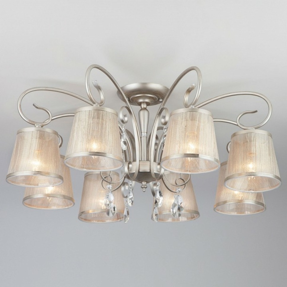 Фото Потолочная люстра Eurosvet Liona 60065/8 серебро EV_82055 - интернет-магазин МегаТерем в Москве