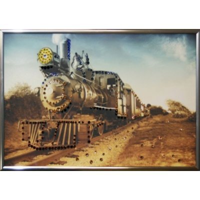Картина Паровоз на горизонте с кристаллами Swarovski (1598)