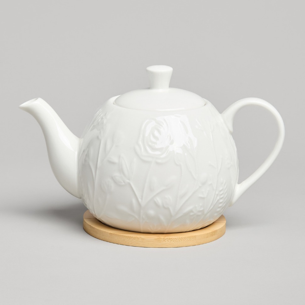 Фото Чайник lefard meadow на дер.подставке 22,5*13*11 см 900 мл (587-218)  - интернет-магазин МегаТерем в Москве