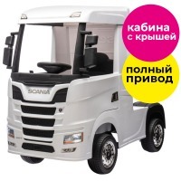 Детский электромобиль фура Scania 500R 4WD 12V (HL698-LUX-WHITE)