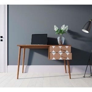 Фото Стол рабочий Berber принт 17 с одной тумбой арт BB20/Print_17-ET - интернет-магазин МегаТерем в Москве