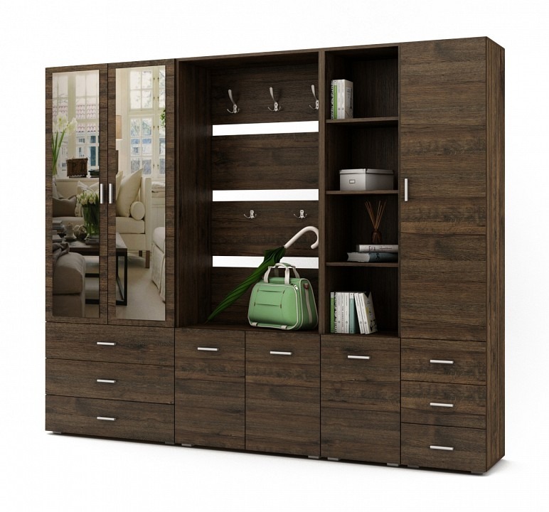 Фото Стенка для прихожей Мартин-4 MAS_PRM-4-DAT - интернет-магазин МегаТерем в Москве