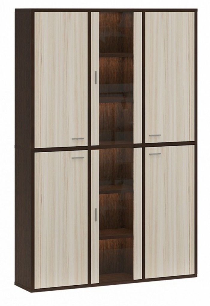 Фото Шкаф-витрина Домино СУ(ш3в2)+4ФГ+2ФС MER_SUsh3v2-4FG-2FS-VK-venge-karamel - интернет-магазин МегаТерем в Москве