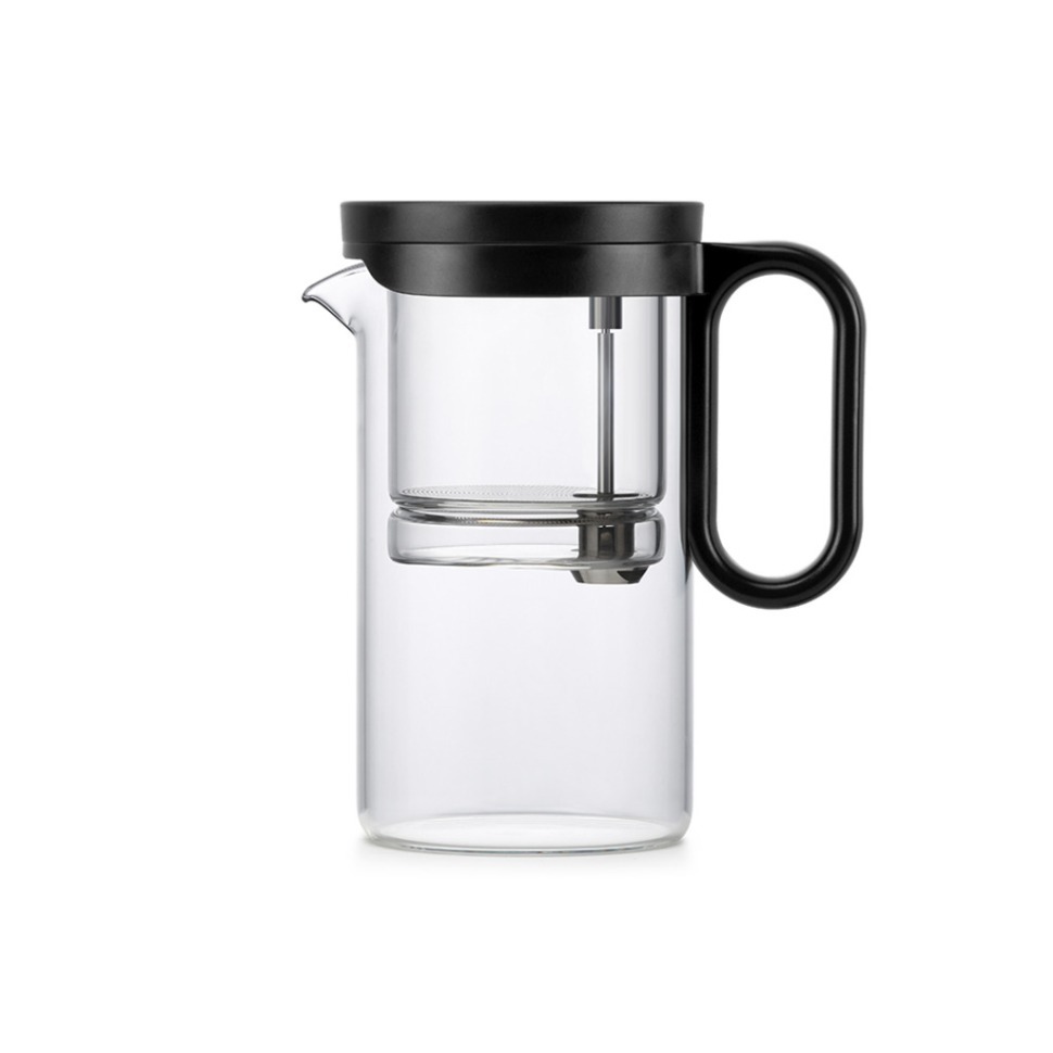 Фото Чайный инфузер P002A-500, Боросиликатное стекло, металл, clear/black, SAMADOYO - интернет-магазин МегаТерем в Москве