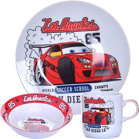 Фото Детский набор посуды Машинка LORAINE (30548) - интернет-магазин МегаТерем в Москве