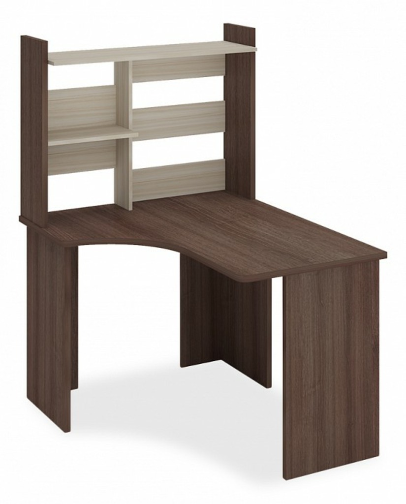 Фото Стол компьютерный Домино Lite СКЛ-Угл120+НКЛ-100 MER_SKL-Ugl120-NKL-100-bez-tumby-SHK-CH-LEV - интернет-магазин МегаТерем в Москве